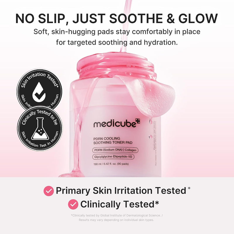 medicube PDRN Cooling Soothing Toner Pads, Hydrating Facial Pads, 90 Pads