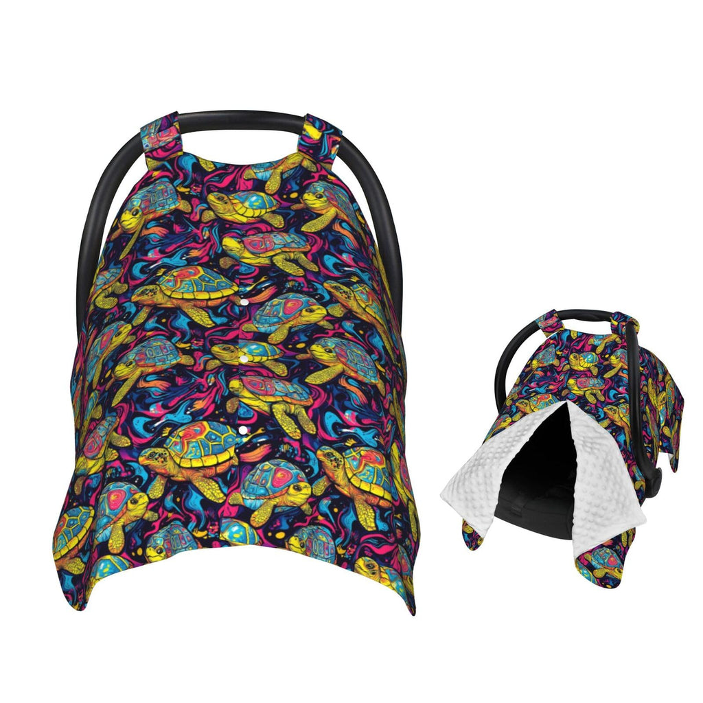 Muishi Psychedelic Turtles Baby Car Seat Canopy Nursing Cover for Newborn Car Seat Breastfeeding Covers Blanket Newborn