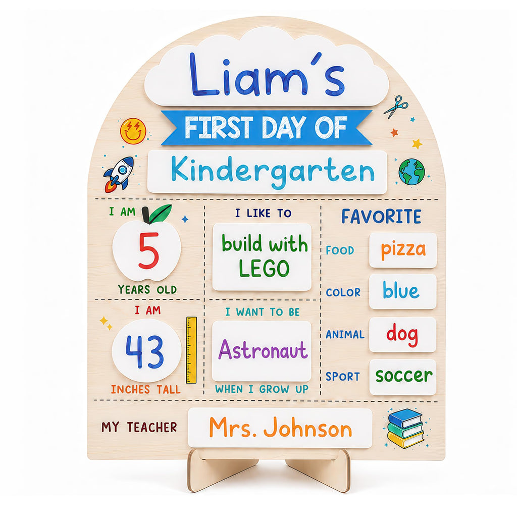 My First Day of School Sign, First and Last Day of School Board (Blue)