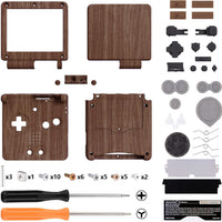 IPS Ready Upgraded eXtremeRate Wood Grain Patterned Soft Touch Custom Replacement Housing Shell for Gameboy Advance SP G