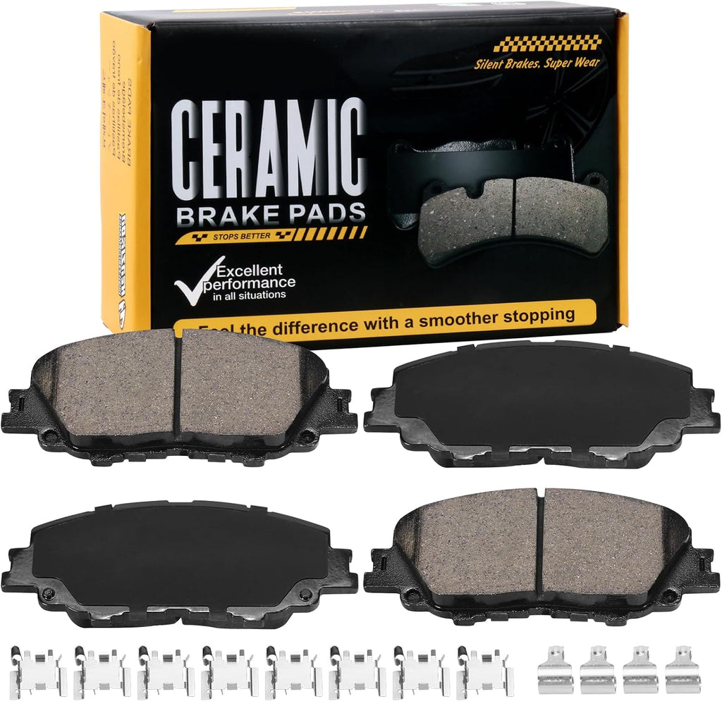 HECHENQICHE D2176 Front Ceramic Brake Pads Kit Fit For Toyota Corolla 2019-2025, For Toyota Prius 2023-2025, For Toyota