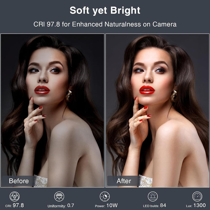 LitONES Zoom Lighting for Computer, Adjustable Desk Ring Light for Video Calls