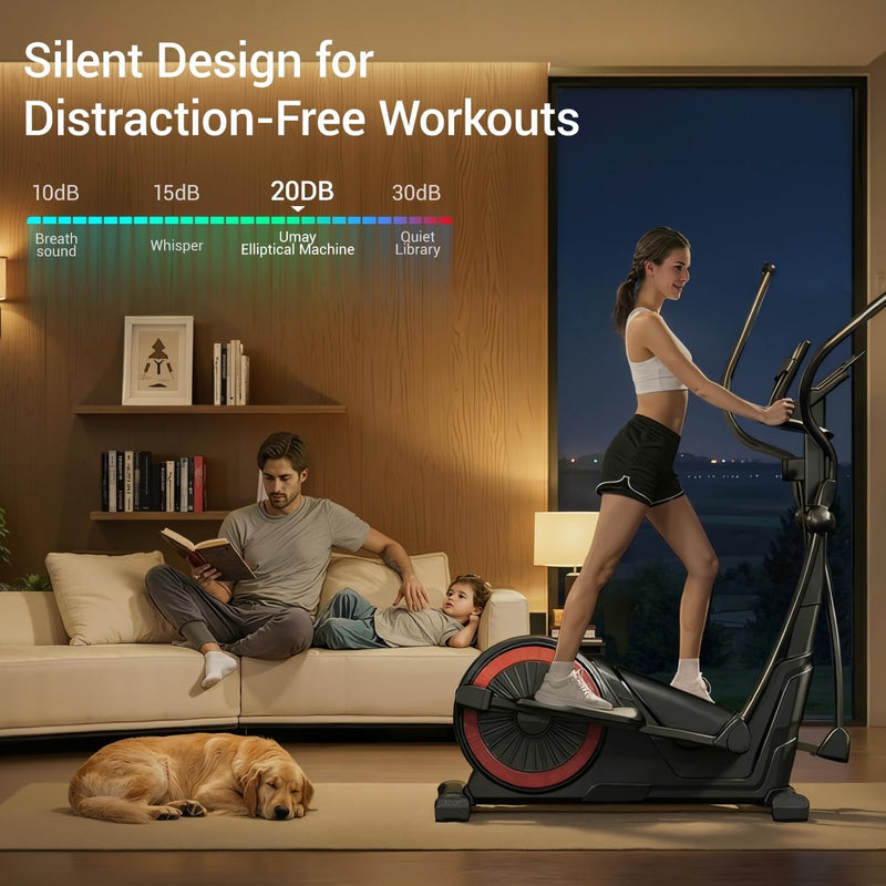 UMAY Elliptical Exercise Machine with 15.5''-17'' Stride & Heart Rate