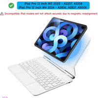 Funda con Teclado Magnético mobee para iPad Pro 11" (M4/M5) - Blanco
