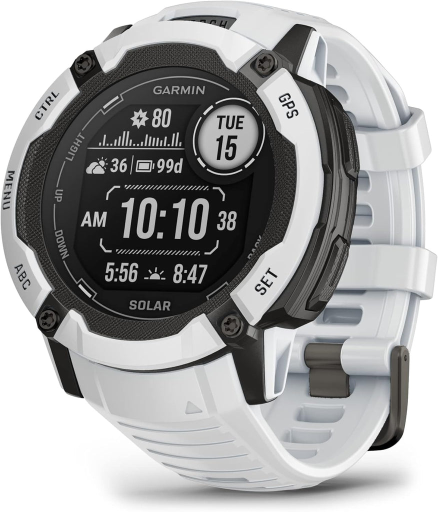 Garmin Instinct® 2X Solar, Rugged Outdoor Smartwatch, 50mm, Whitestone