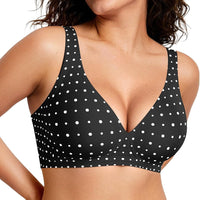 OEAK Womens Jelly Bras Wireless Deep V Comfy Push Up Tshirt Bras PLK M