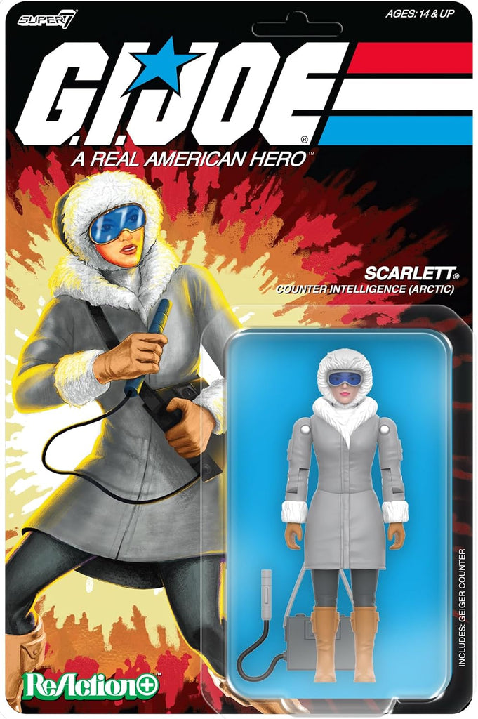 Super7 Reaction+ G.I. Joe Arctic Scarlett - 3.75" G.I. Joe Action Figure with Accessories - Classic Cartoon Collectibles