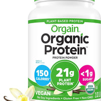 Orgain Organic Vegan 21g Protein Powder, Vanilla Bean, 2.03 lb - 1.59 Pound (Pack of 1)