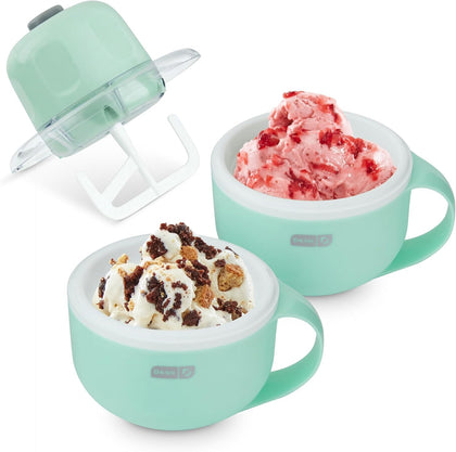 DASH My Mug Ice Cream Maker Bundle, 2 Half-Pint Freezer Mugs
