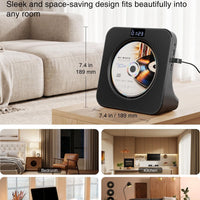 MEGATEK Portable CD Player with Bluetooth RX/TX, FM Radio & USB - Black