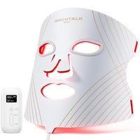 Wavytalk Glow Time - Mascara LED Facial, Terapia de Luz Roja, Azul y Ambar para Anti-Acne y Rejuvenecimiento