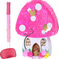 WERNNSAI Mushroom Piñata, Fairy Flower Butterfly Piñata, Party Decorations