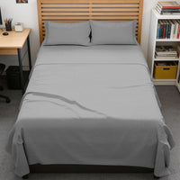 Full XL Sheets - 4 Piece Full XL Sheet Set - Breathable - Heathered Grey