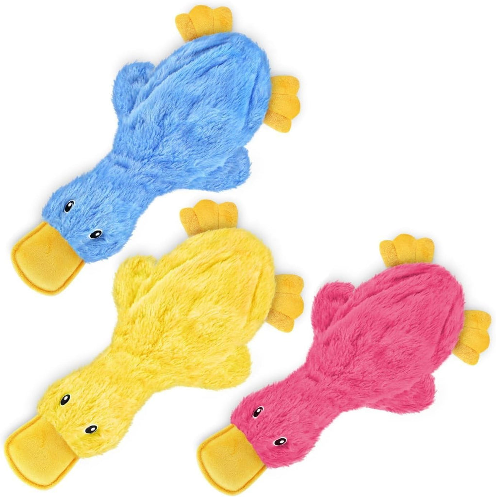 Best Pet Supplies Interactive Squeaky Dog Toy - Crinkle Duck Set