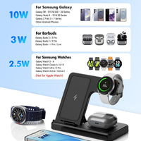 SMILE STATION store Wireless Charger for Samsung, 3-in-1 Foldable Charging Station