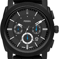 Fossil Men's Machine Quartz Stainless Steel and Silicone Chronograph Watch, Color: Black (Model: FS4487) - Black Silicone Chrono / 45mm