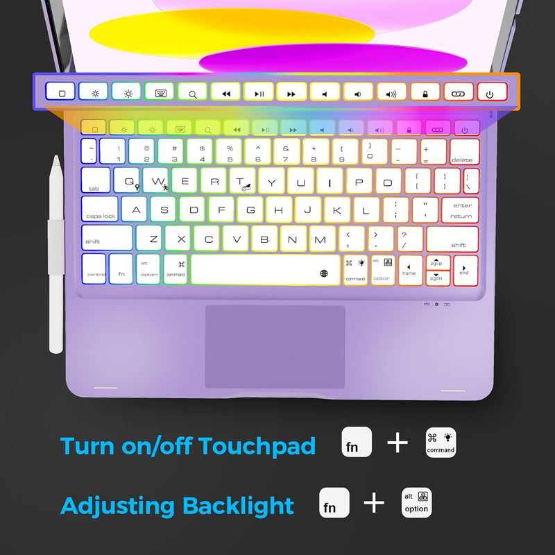 Funda con Teclado NOKBABO para iPad 10/11 (A16) y Air 11" (M4/M3/M2) - Morado Metálico