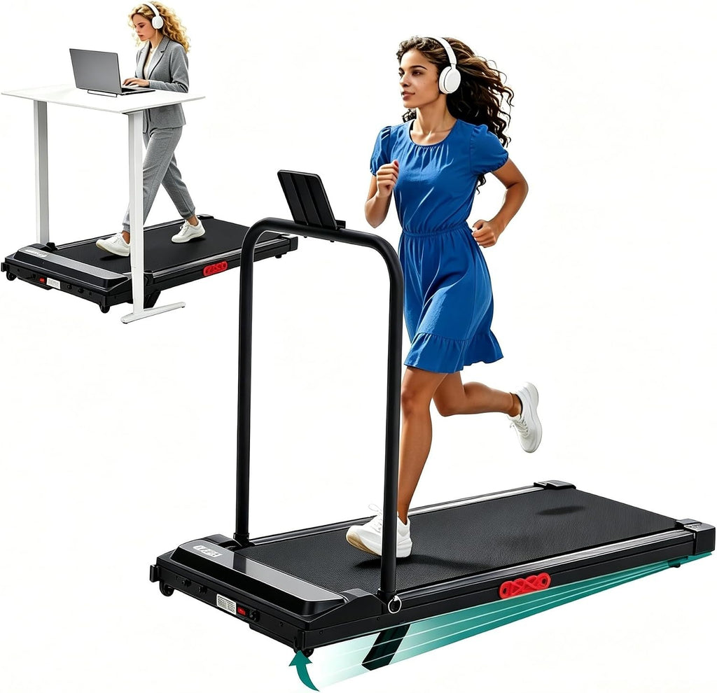 Ogpou Portable Walking Pad Treadmill with Handle Bar
