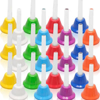 24 Pcs 8 Note Metal Hand Bells for Kids Christmas Kids Hand Bells Musical Handbells Baby Music Toy Percussion Instrument