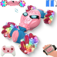 Pink Rc Gesture Sensing Stunt Car Toys for Girls 3 4 5 6 7 8 9 10 1112 Years Old, Drift Hand Control Remote Control Cars