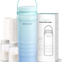 JOYFAR Portable Breast Milk Cooler Bottle - 22oz 2 Bottles Leakproof Blue