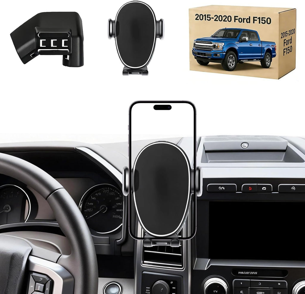 Phone Mount for Ford F150 (2015-2020) / F250 F350 F450 (2017-2021), 360° Adjustable Dashboard Phone Holder, Hands-Free C