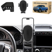 Phone Mount for Ford F150 (2015-2020) / F250 F350 F450 (2017-2021), 360° Adjustable Dashboard Phone Holder, Hands-Free C