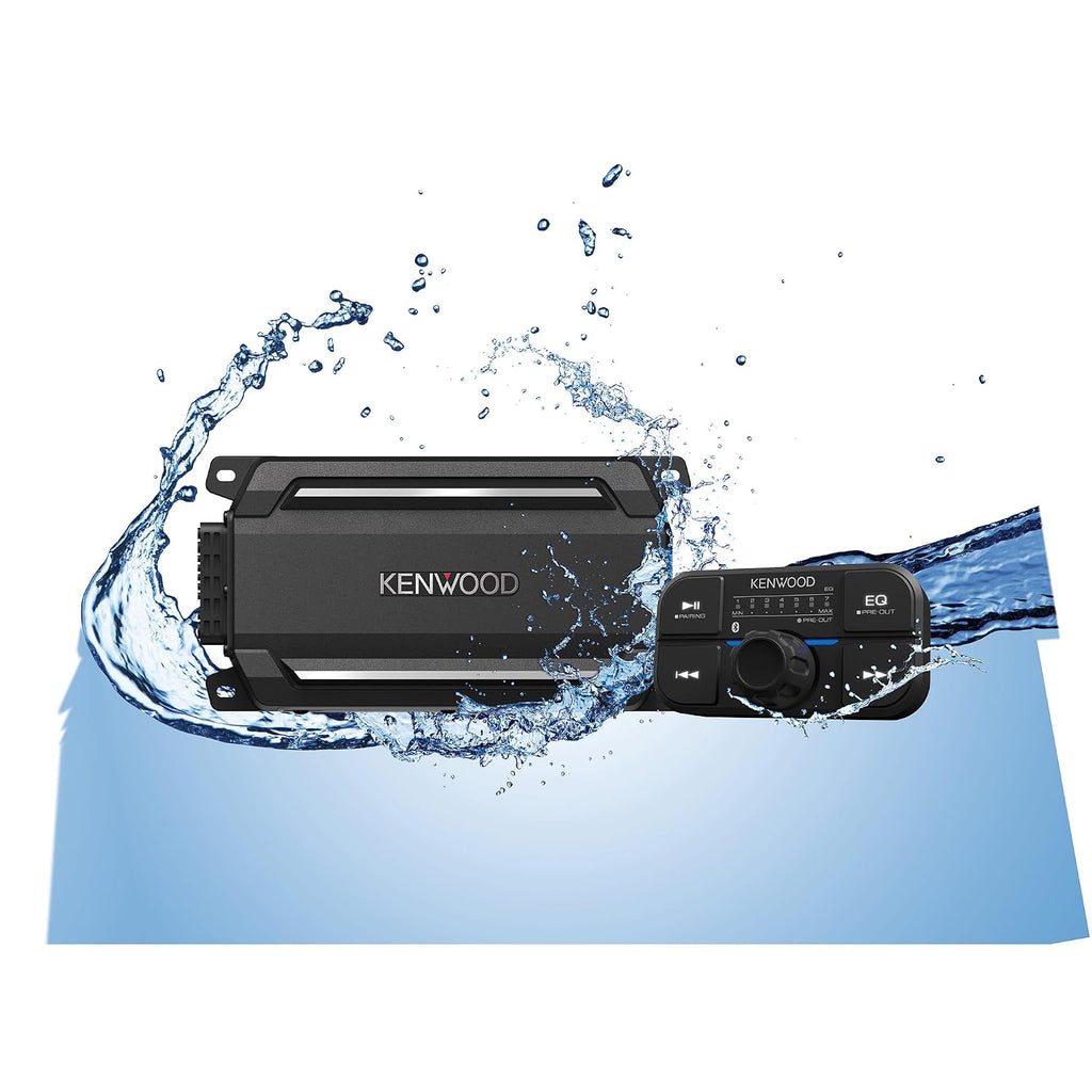 KENWOOD KAC-M5024BT Compact 4-Channel 600 Watt Car Amplifier with Bluetooth Streaming. Built for Marine, ATV and Powersp