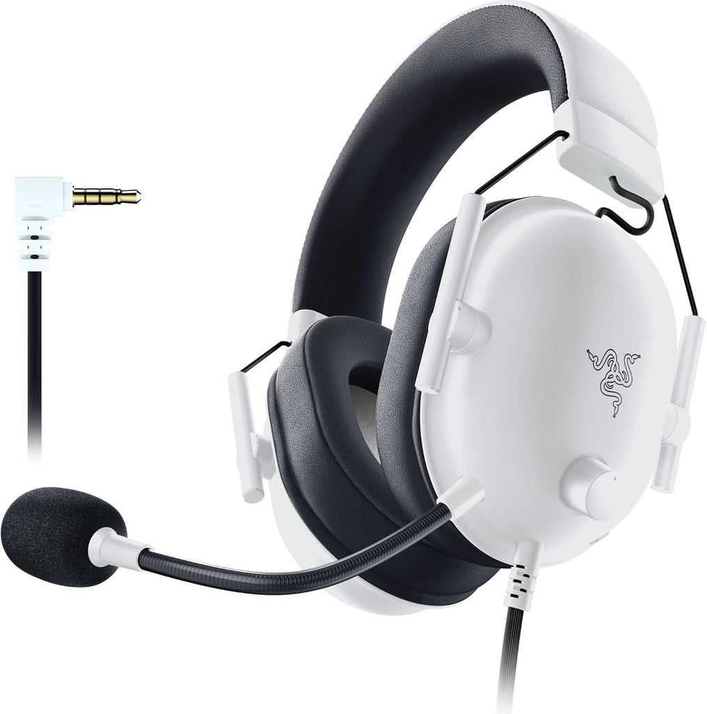 Razer BlackShark V2 X Gaming Headset for PC, 3.5mm Audio Jack, White