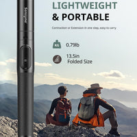 SENSYNE 68" Phone Tripod & Selfie Stick, Lightweight All in One Phone Tripod Integrated with Wireless Remote Compatible with All Cell Phones for Selfie/Video Recording/Photo/Live Stream/Vlog（Black）