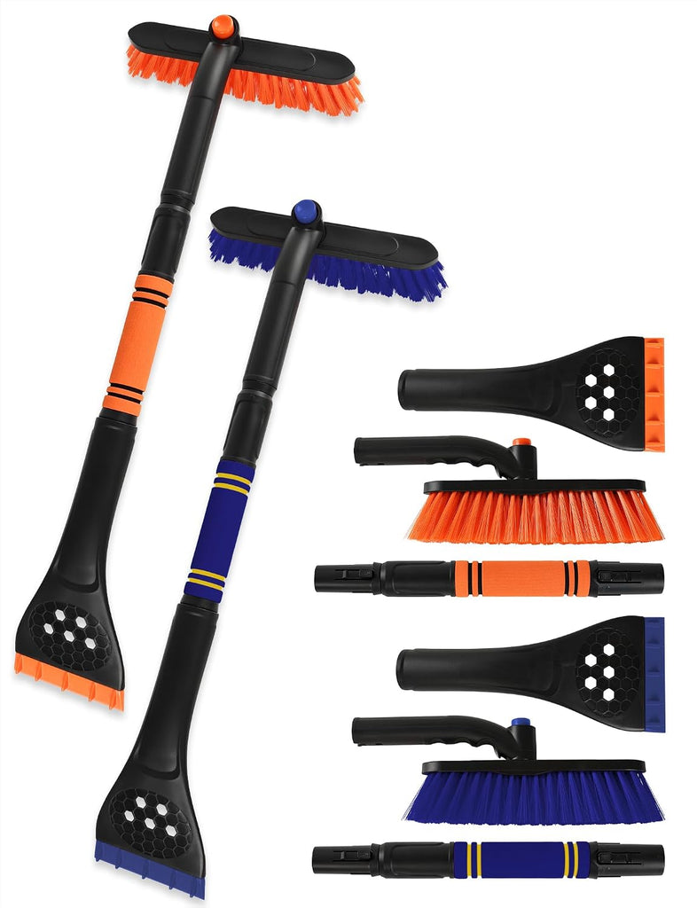 34" Extendable Ice Scrapers for Car Windshield 2-in-1 Snow Brush for Car Snow Scraper for Car Snow Scraper and Drush wit