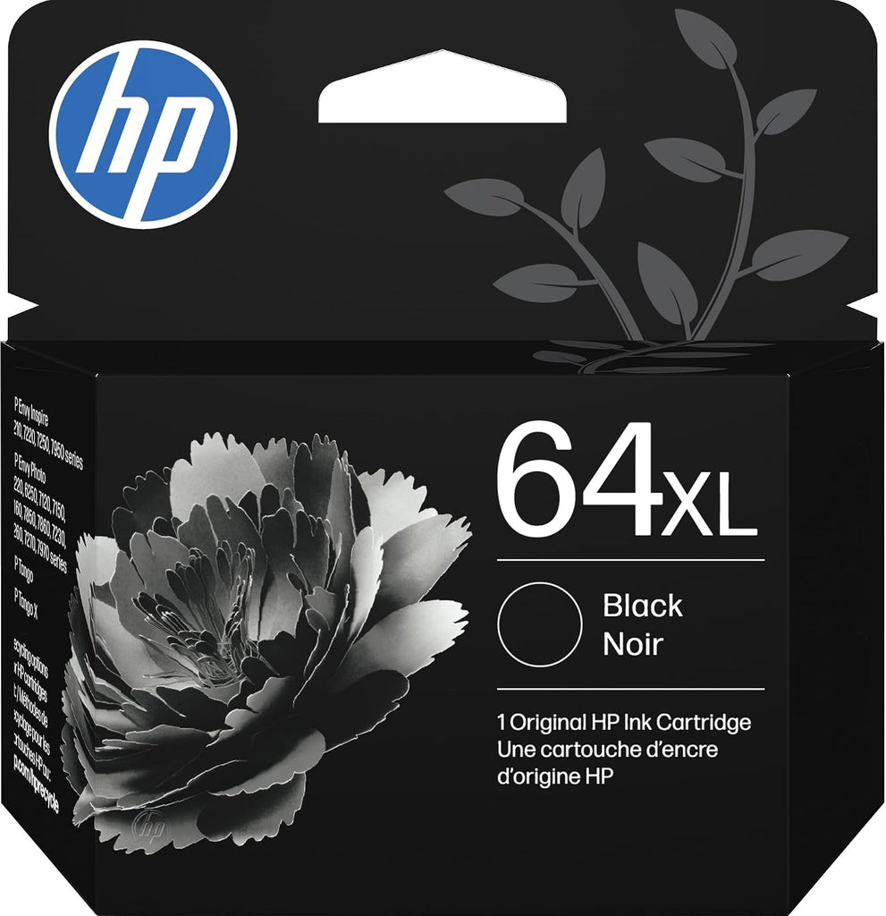 HP 64XL Black High-Yield Ink Cartridge | Works with Envy Inspire 7250e, 7950e; Envy Photo 6200, 7100, 7200, 7800, 7900;