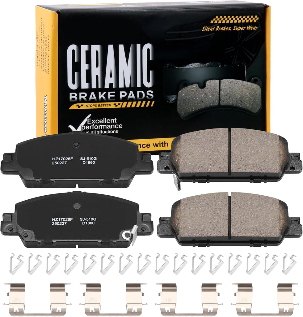 HECHENQICHE D1860 Front Ceramic Brake Pads Kit Fit For Honda Accord 2016-2017 Only LX-S Models