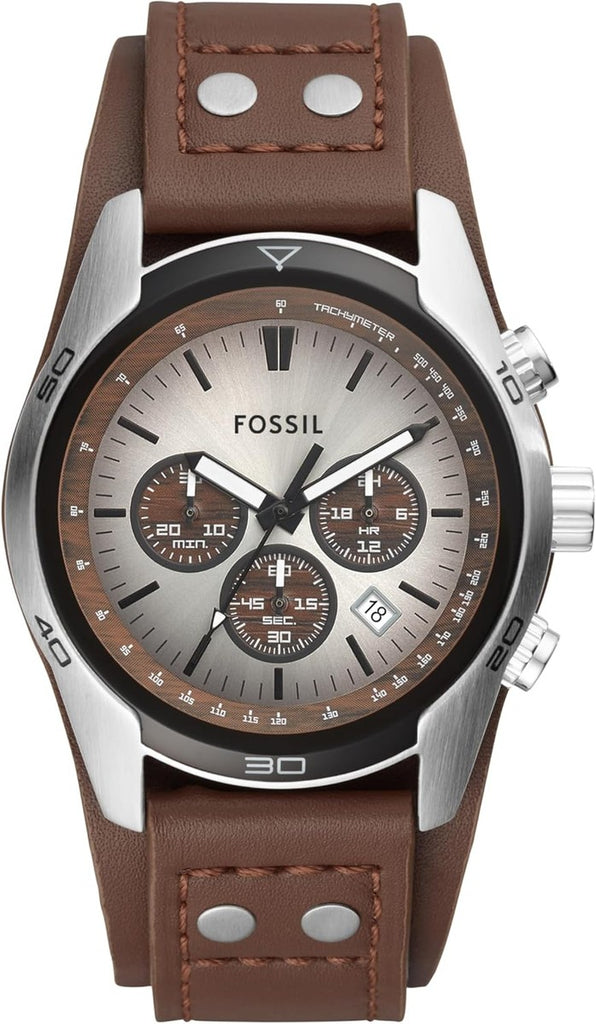 Reloj Fossil Men's Watch, Coachman Quartz Stainless Steel and Chronograph Leather Watch for Men