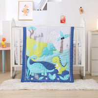 Wowelife Dinosaur Crib Bedding Set for Boys Blue, Premium 3-Piece Baby Bedding Set, Nursery Crib Set, Newborn, Infant &