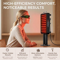 BestQool Panel de terapia de luz roja, terapia de luz infrarroja de 6 longitudes de onda con soporte, FSA-HSA Elite Grade 60 LED terapia de luz roja de doble chip para cuerpo, cara, lámpara de luz inf