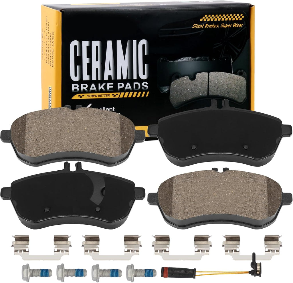 HECHENQICHE D1340 Front Ceramic Brake Pads Kit Fit For Mercedes-Benz C250 2010-2015, For Mercedes-Benz C300 2008-2012, F