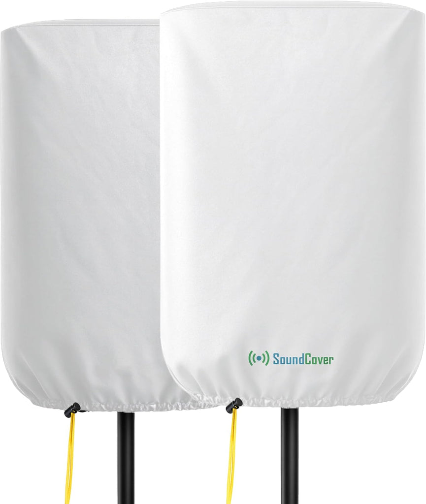 SoundCover Professional Grade 600D Protective Cover for Stand Mounted 12" PA/DJ Powered Speaker - White - Includes a 420
