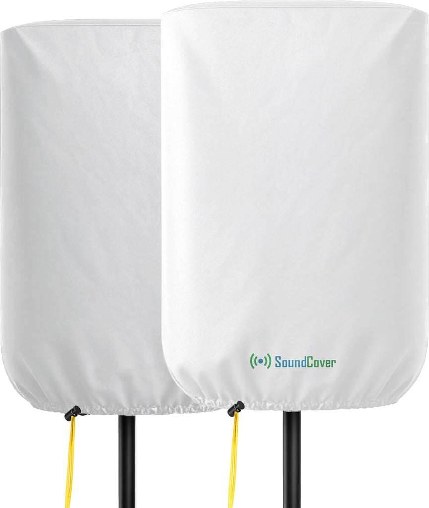 SoundCover Professional Grade 600D Protective Cover for Stand Mounted 15" PA/DJ Powered Speaker - White - Includes a 420