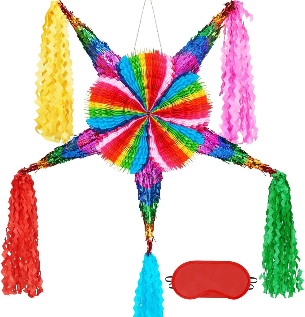 WERNNSAI 32" Large Cinco de Mayo Star Piñata - Foldable Mexican Star