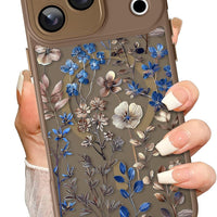 Mophinda for iPhone 17 Pro Case Vintage Floral Leaves Brown