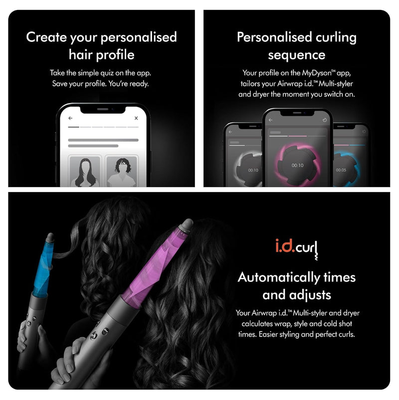 Dyson Airwrap i.d. - Moldeador Multifuncion y Secador con Bluetooth, Liso+Ondulado