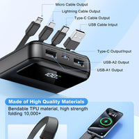 OHOVIV Portable Charger Power Bank 50000mAh,4 Built-in Cables Battery Pack
