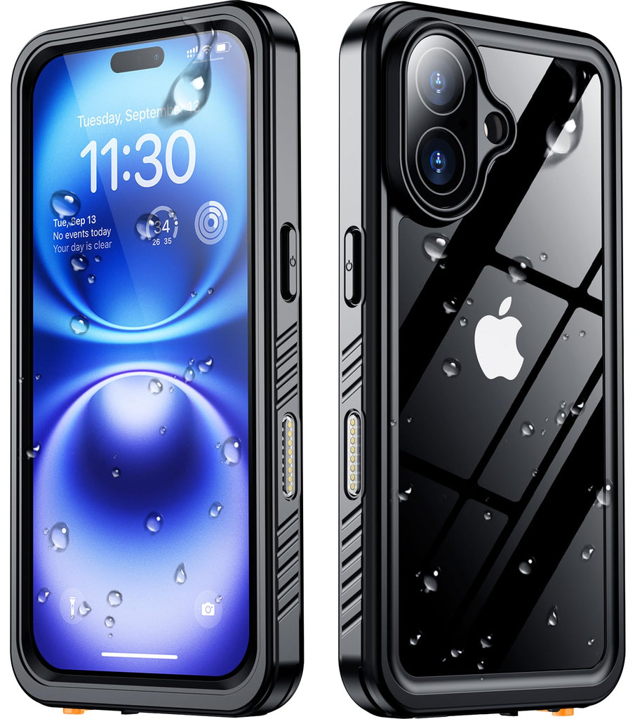 SPIDERCASE for iPhone 16 Case Waterproof, Built-in Lens & Screen Protector, Full Heavy Duty Protection, 12FT Military Sh