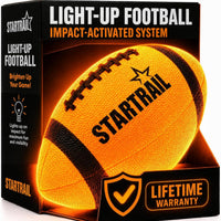 TOMLEON Glow in The Dark Football | Ultra-Bright Double LED Light-Up Football Size 6 with 3 Extra Batteries and Pump for