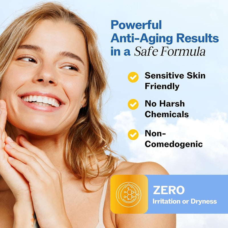 LilyAna Naturals Crema Facial Anti-Edad con Retinol para Mujeres – Crema para Arrugas y Cuello Reafirmante, Humectante de Retinol para Rostro con Ácido Hialurónico, Crema de Noche Hidratante para