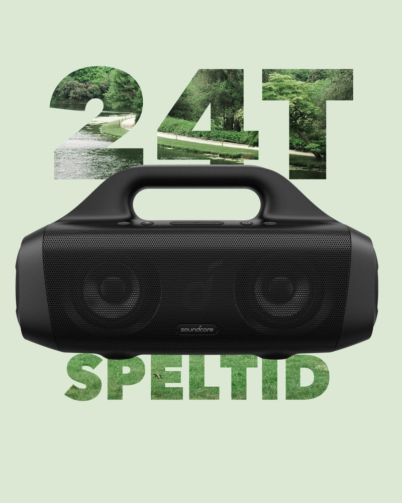 Soundcore Anker Motion Boom Waterproof Bluetooth Speaker with Titanium Drivers, BassUp Technology, IPX7, 24H Playtime, App, Built-in Handle, Outdoor Speaker for Camping, Pool, Beach, Backyard