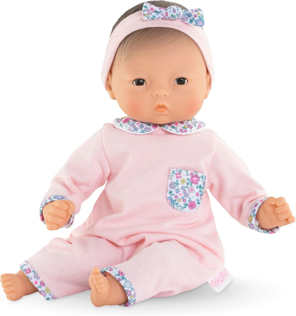 Corolle Bébé Calin Mila - 12" Soft Boy Baby Doll with Vanilla Scent, Pink Outfit & Sleeping Eyes for Girls Ages 18 Month