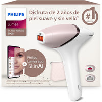 Philips Lumea Serie 9900, depiladora IPL con Inteligencia Artificial, tratamiento personalizado, 4 accesorios para el cuerpo, la cara, la zona del bikini y las axilas, con cable y sin cable, BRI951/00