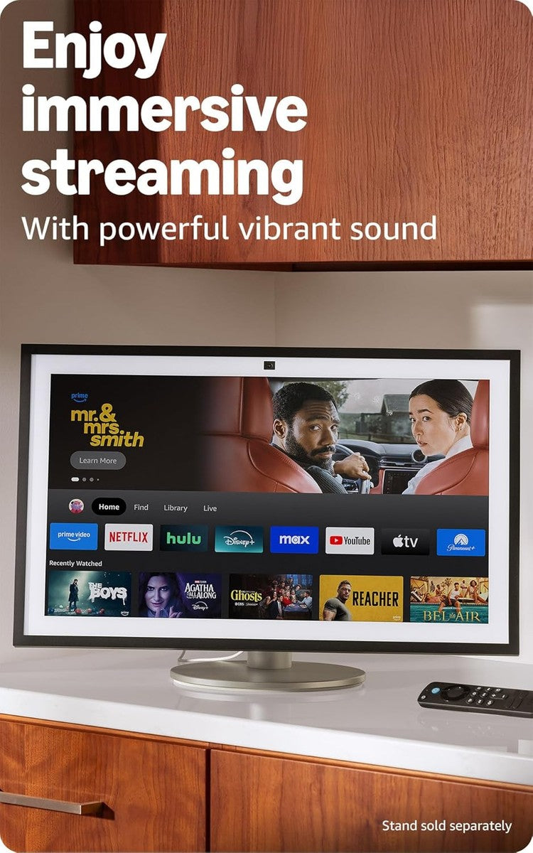 Echo & Alexa Amazon Echo Show 21 (newest model), Full HD 21" kitchen hub for home organization, with built-in Fire TV, Designed for Alexa+